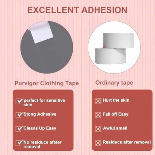 155 Strips Double-Sided Clothing Tape, Strong Body Tape for Women, Skin & Fabric Friendly, Heavy Duty, Invisible, Pre-Cut Strips, No Residue, Gentle for Sensitive Skin, All-Day Hold4