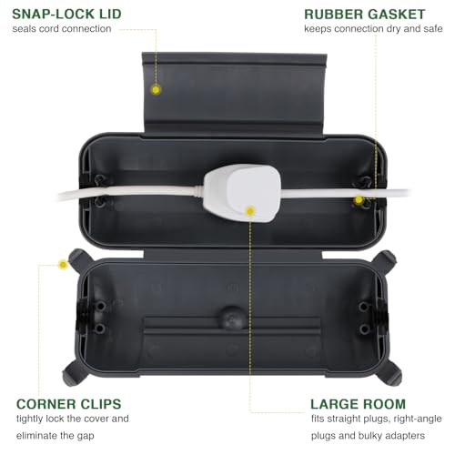 Image of Flemoon Outdoor Extension Cord Safety Cover, IP44 Waterproof Electrical Box
