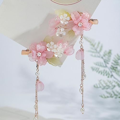 2 piezas pinzas para cabello flores rosas retro miniatura 3