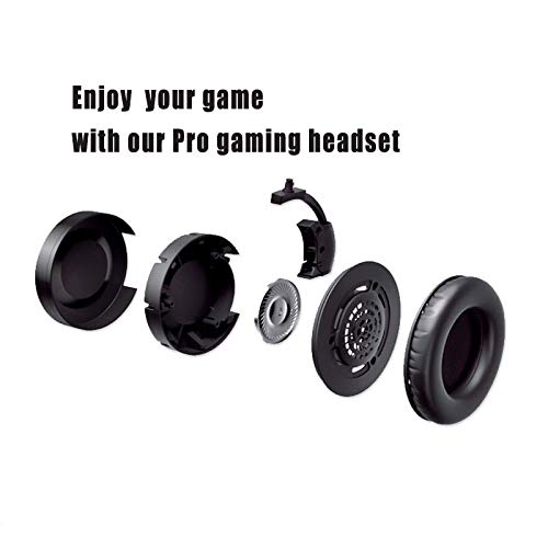 iKiKin Cuffie da gioco con microfono compatibili per PC PSP PS4 laptop Mac, cuffie da gioco over ear Cuffie pieghevoli con eliminazione del rumore con audio surround Stereo (Nero)