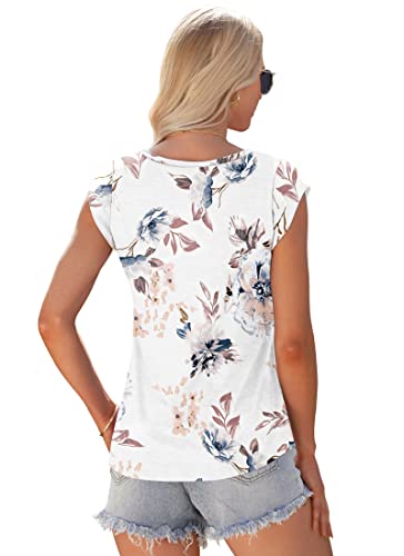 AUSELILY Womens Cap Sleeve T-Shirt Casual Loose Fit Tank Tops4