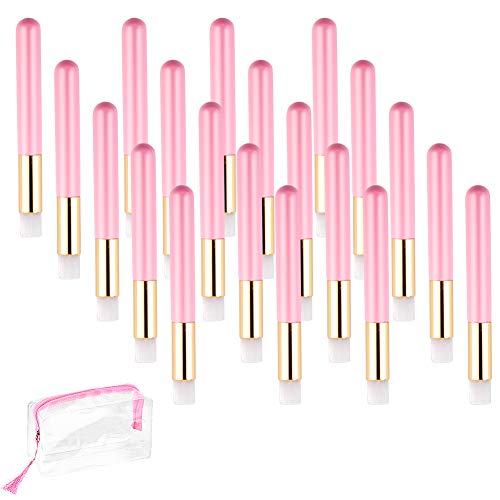 WXJ13 20 Pieces EyeLash Cleansing Brush with Makeup Bag Lash Shampoo Brushes Extension Eyelash Nose Pore Deep Cleaning Brush