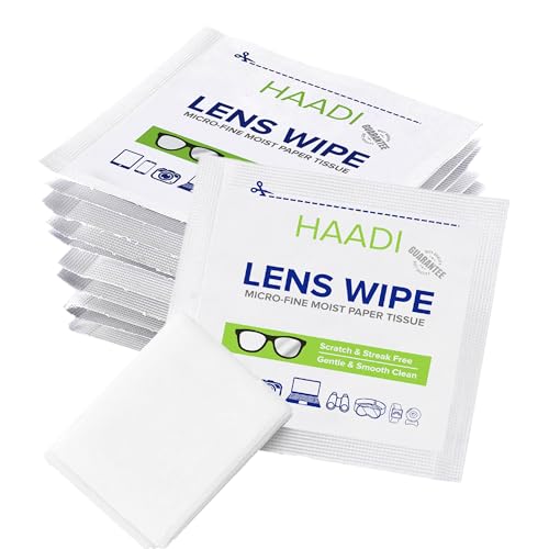 HAADI Lens Cleaner Wipes 400 Individually Wrapped Multipurpose Suitable for Spectacle Lenses, Cameras, Binoculars, Mirrors, Screens, Optical and Electronic Devices option