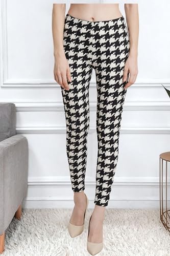 Image of Women Black & White Printed Solid Mid Rise Body Fitted Jeggings