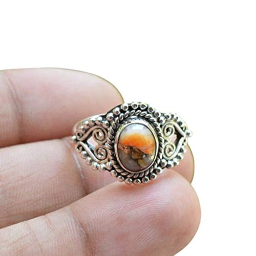 oyster copper turquoise ring 925 sterling silver ring boho ring oval copper turquoise ring designer handmade jewelry turquoise ring women gift jewelry christmas gift ring all size available