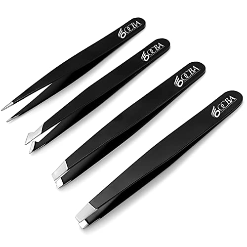 OCBA 4 teiliges Pinzette Set Präzisions-Pinzetten set aus Edelstahl Perfekte Präzision zum Augenbrauenzupfen Gesichtshaarentfernung Hochwertige Pinzette für Frauen und Männer - Image 3