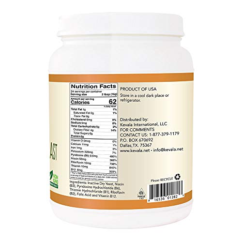 Kevala - Nutritional Yeast Delicious Vegan Seasoning - Low Sodium, Non-Gmo, Gluten-Free, And Kosher - 14 Ounce #TOP1