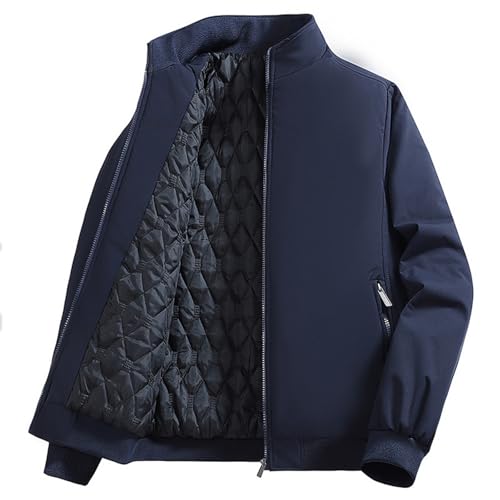 Genérico Cazadora Hombre Invierno Abrigo Hombre Paño Jacket Elegante Caza Chaquetón Otoño Chaquetas Moda 2#Azul 3XL