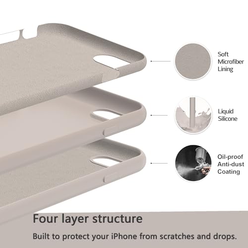 Image of iPhone SE /8 /7 Case Silicone,Soft Microfiber Lining(Rock ash)