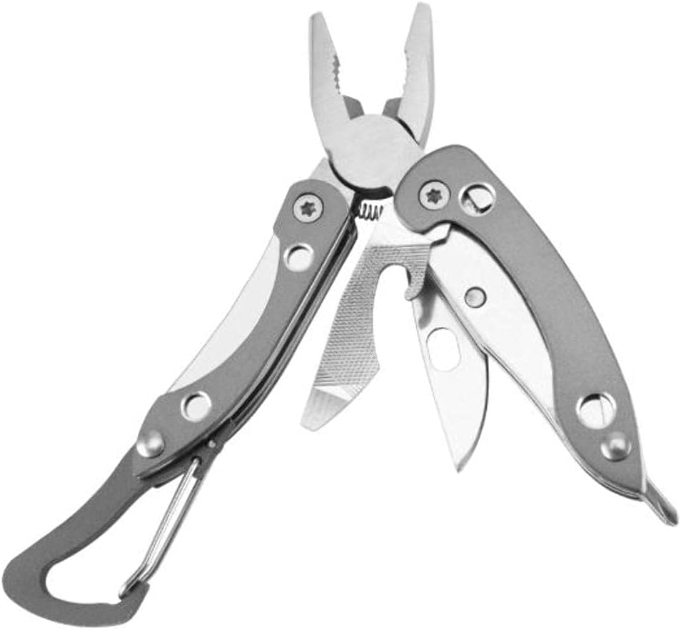 Performance Tool W9377 7-in-1 Foldable Multi-Tool with Pliers, Knife, and Screwdrivers, Easy Access Clip, 4.5-Inch Open Length, 3.3-Inch Closed Length