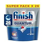 Finish® Quantum Detergente en Tabletas para Lavavajillas, 26 tabletas, Sin necesidad de pre-lavar para una limpieza...