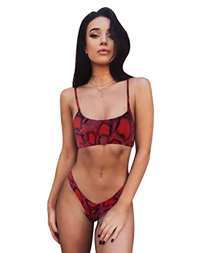 YiLianDaD Traje de Baño Sexy de Mujeres Conjunto de Bikinis Leopardo Mujer Sujetador Push-up Bikinis Brasileño Biquinis Bañador Natación