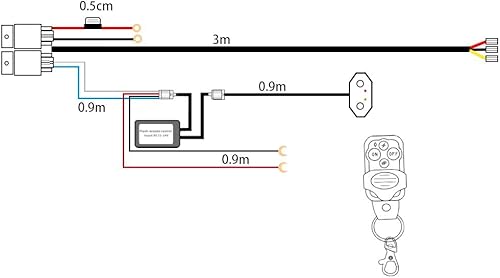 Miniatura 7 de Kit de arnés de cableado de doble colorhaz alto y bajo con control remoto DC12V Máximo 300W 40A Luces LED Cable de núcleo de 14AWG Arnés de cableado