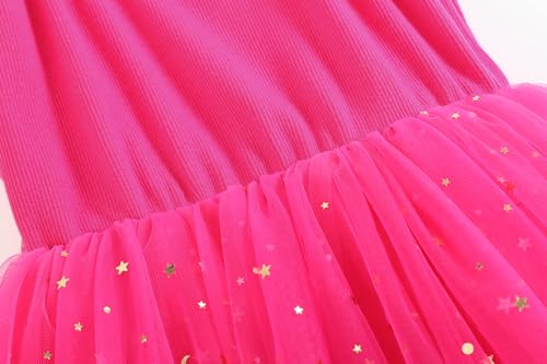 Image of GSVIBK Baby Girls Tutu Dress Sleeveless Toddler Cotton Tulle Skirt Princess Party Prom Dresses