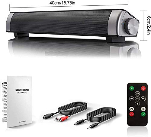 Bluetooth 5.0 Computer Speakers, Wired and Wireless Computer Sound Bar, 2.0 Channel 10W