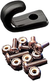 6 J-Hooks & 6 Stainless Steel Screws with Lock Nuts for Kayak Bungee