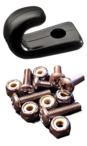 6 J-Hooks & 6 Stainless Steel Screws with Lock Nuts for Kayak Bungee