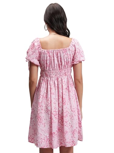 Image of Tokyo Talkies Womens Dresses for Women | Floral Print | Mini Dress | Puff Short Sleeves | Fit & Flare | Elegant & Trendy | Dress for Women | Women Dress | Stylish Women Dress
