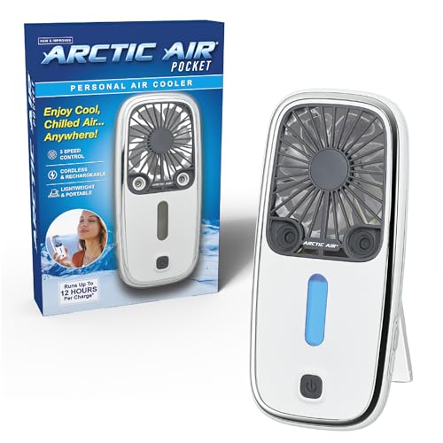 Arctic Air Pocket Small Portable Fan, Powerful, Personal Air Cooler with 3 Adjustable Speeds,...