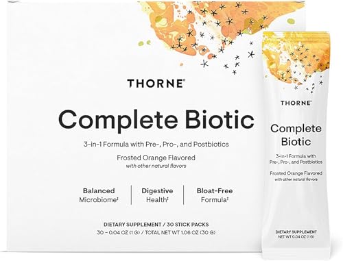 THORNE Complete Biotic - Probiotic Prebiotic & Postbiotic for Women Men & Kids - Supports Gut Digestive & Immune Health - Occasional Constipation Diarrhea Gas & Bloating Relief - 30 Servings
