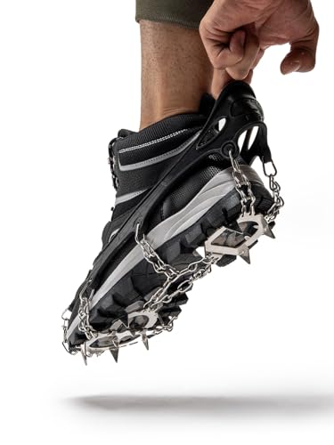 Image of Bacca Bucci SNOWLEX Ice Grippers - Stainless Steel Traction Cleats (ONLY Cleats) (Black, UK 6 to UK 9)