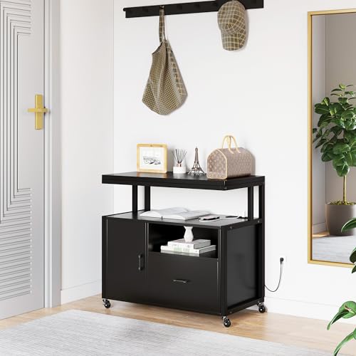 Dwvo MADWVTPBOY Home Office Printer Stand With Wheels, Printer Tables With File Drawer And Charging Post thumb #5