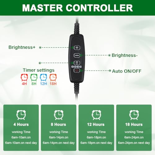 YEOLEH-Grow-Lights-for-Indoor-Plants-6000K-White-LED-Full-Spectrum-Gooseneck-Plant-Lamp-with-Dimmable-Height-Adjustable-for-Mini-Succulent-Desktop-Plants-Auto-Timer-481218Hrs