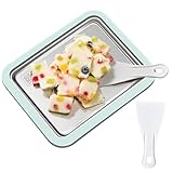 Eiscreme-Maschine, gerollte Eismaschine, 304 Edelstahl, schnelle Eisrollerplatte, klein, manuell mit 2 tragbaren Eisschaufeln für die Küche