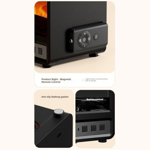 Image of Fire Place Diffuser - 7 Color Flame Fireplace Aroma Essential Oil Diffuser, 250ml Desktop Noiseless Aromatherapy Humidifier, Remote Control, Timer Auto-Off Protection for Home, Bedroom, Office (Black)