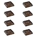 Furniture Caster Cups for Carpet and Finished Surfaces, 2" Square Rubber Anti-Slip Wheel Grippers Floor Protectors, 8 Pack, Brown
