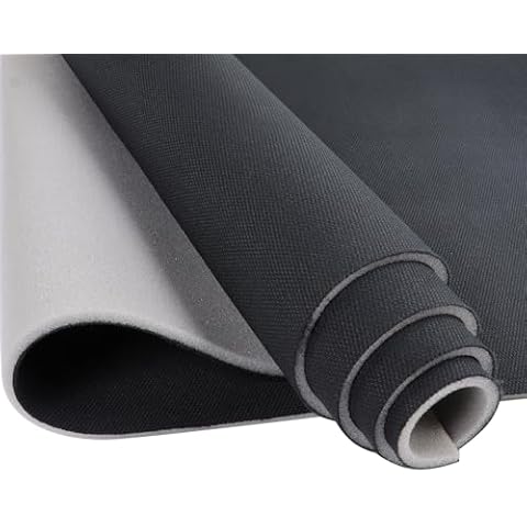 SBWLKJ Headliner Fabric 60" Wide by 72" with Foam Backing Car Roof Upholstery Fabric, Repair Headliner Material Flat Knit Fabric for Auto RV Boat Home Replacement, Black, Mesh Type Cover