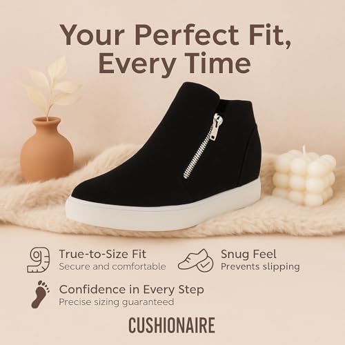 CUSHIONAIRE Women's Hart Hidden Wedge Sneaker +Wide Width Available2