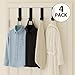 Dependable Industries inc. Essentials 4-Pack of 3.5 in., Plastic Over-The-Door Hangers & Over-The-Door Hooks – Over-Door Hooks for Hanging Clothes & Towels (Black)