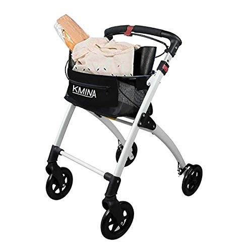 Kmina Pro - Lightweight Rollator Walker, Folding Rollators For Seniors With Balance Problems, Rollator Walkers For Seniors Heavy Duty, 4 Wheel Walker, Rolling Walker For Narrow Doors, Black. #TOP3