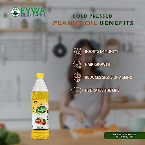 Image of Organic Peanut /Groundnut Oil (2 Liter) Cold Pressed /Wood Pressed Oil | Mumfali Kachi Ghani Ka Tel by EYWA (Suhani)