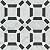 Bedrosians Matisse Marble Blend Mosaic 1, 11.25" x 11.25", White Carrara & Nero Marquina (5-Pack, 4.39 SF)