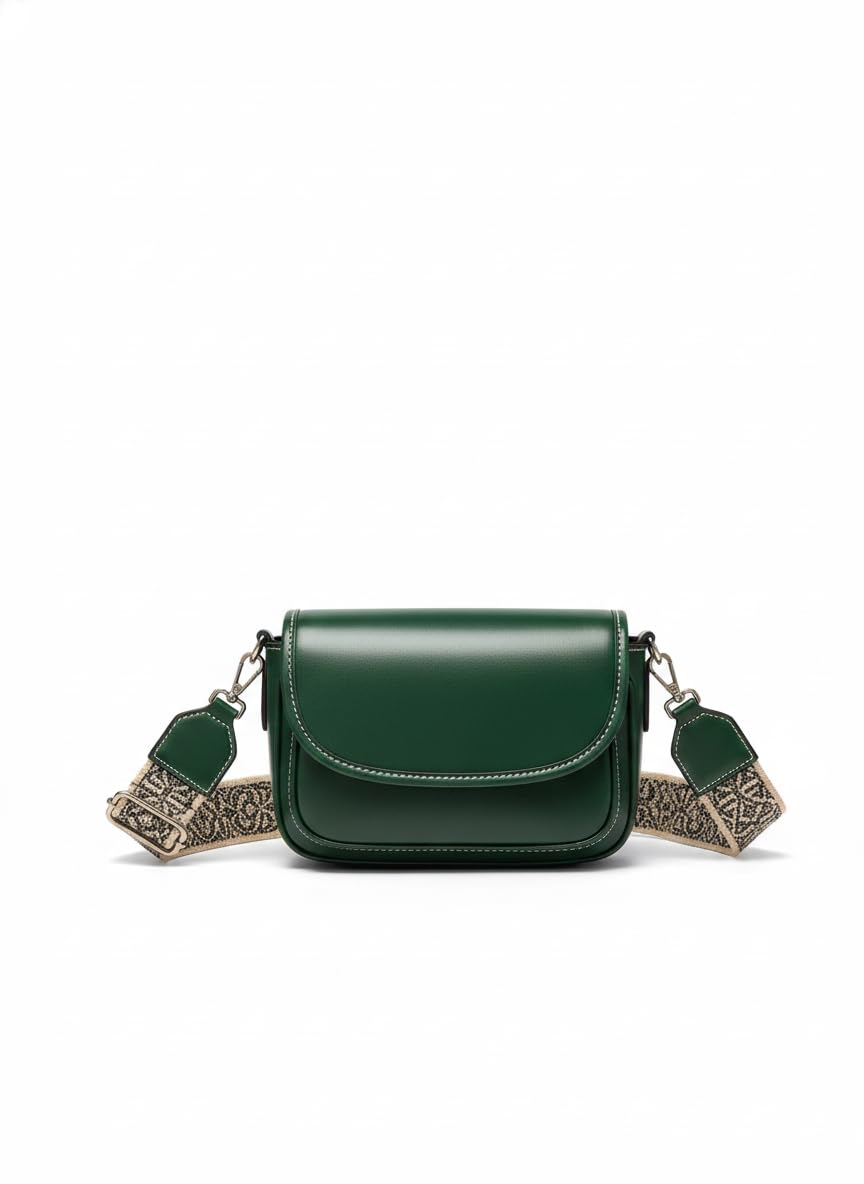 Women’s Faux Leather Saddle Crossbody Bag with Adjustable Strap – Classic Medium Shoulder Purse, Vintage Messenger Satchel for Travel and Daily Use-image-0
