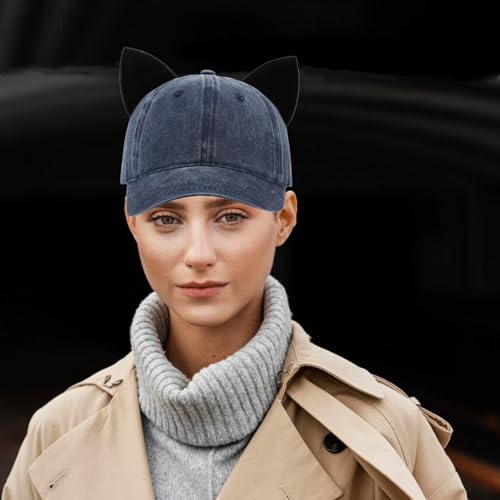 Image of Mens Baseball Cap Baseball Hat Funny Trucker Hats for Men Women Cute Beanie Distressed Cap Ponytail Hat for Women