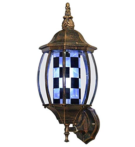 Preisvergleich Produktbild CHHD Langlebige Exquisite europäische Friseurstange, LED Retro wasserdicht rotierend blau weiß Streifen Lampe Wandlampe Wand Salon Salon Friseur Logo (Farbe: B, Größe: 25x49cm), Größe