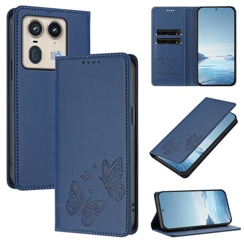 �Ή��@�� for Motorola Edge 50 Ultra 5G / X50 Ultra 5G �t���b�v���X�^���h �}�O�l�b�g�J�� �E�H���b�g�^�P�[�X Blue