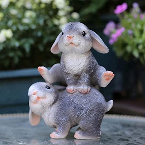 ガーデニング 置物 動物 ガーデンオーナメント ラビット ガーデンオブジェ 庭 オーナメント 屋外 玄関 階段 出窓 贈り物 プレゼント D