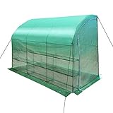BenefitUSA New Large Walk-in Wall Greenhouse 10x5x7'H w 3 Tiers/6 Shelves Gardening (Green)