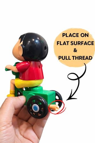 Image of Shinchan Cartoon Tricycle Toy Figure for Kids - Cute Anime Action Figure PVC Collectible | Shin Chan Bike Riding Figurine | Desk Decor Display Toy | Gift for Boys, Girls & Anime Fans