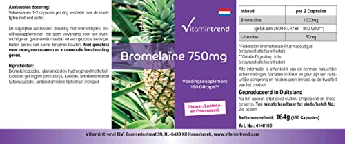 Bromelina Plus s 750mg - 180 Capsule - Vegan