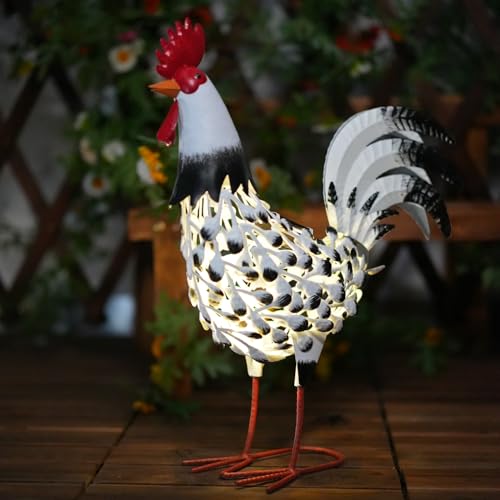 Statues solaires de jardin en forme de poule : cadeau idéal - 8