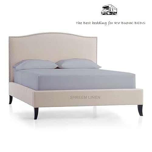 Shreem Linen LGREYSOLID-48X75 Microfiber Rv Sheet Sets, 48X75 3/4 Full Bunk, Light Grey Solid, Bed Sheets For Campers, Rv'S & Travel Trailers Easy Fit Mattress Up To 10 Inch Deep Pockets - Fitted Rv Sheets thumb #1