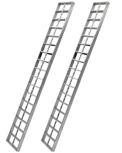 Image of Galvanized Steel Drain Grate, Driveway Channel Cover 24x3 in 2pk