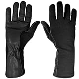 Knit Outdoor Nomex Summer Flight Gloves – Fire-Resistant Tactical Gloves for Pilots, Military, Law Enforcement & Mechanics (Black, 7)