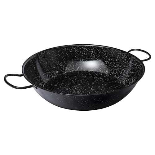 VAELLO - Plat à Paella Haut en Métal Émaillé - Plat de Cuisson Résistant, Accessoire Cuisine Extérieure Facile à Nettoyer - Poêle à Paella à 2...