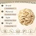 WZNBBOY Messy Bun Hair Piece Hair Bun Wavy Curly Scrunchies Chignon Ponytail Hair Extensions Fake Hair Bun Extensions Synthetic Tousled Updo Hairpieces for Women（Blonde）
